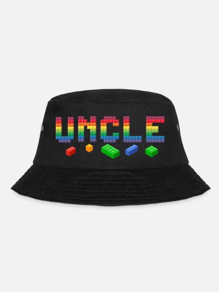 Onkel Baumeister Bausteine Blöcke Familie - Bucket Hat - Schwarz