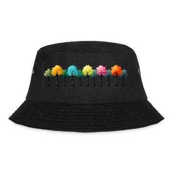 Bunter Wald Bäume Baum bunt - Bucket Hat - Schwarz - Vorne - Lela (165cm)