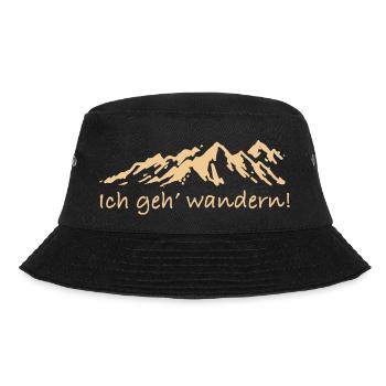 Ich geh' wandern - Bucket Hat - Schwarz - Vorne - Lela (165cm)