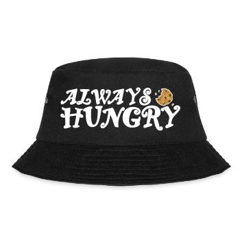 Always hungry helles Design - Bucket Hat - Schwarz - Vorne - Lela (165cm)