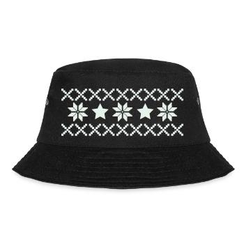 Winter Norway Pattern - Bucket Hat - black - Front - Lela (165cm)