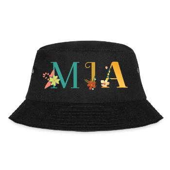 MIA Namenskunst mit gestickten Blumen - Bucket Hat - Schwarz - Vorne - Lela (165cm)