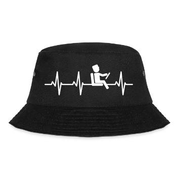 Bus Driver ECG Heart Line - Bucket Hat - black - Front - Lela (165cm)