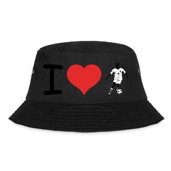I love Fußball Puls Herzschlag - Sports Sticker - Bucket Hat - Schwarz - Vorne - Lela (165cm)