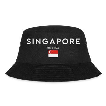 Flagge von Singapur, Stolz auf Singapur - Bucket Hat - Schwarz - Vorne - Lela (165cm)