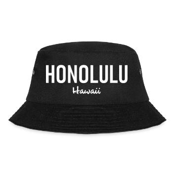 Honolulu - Hawaii - USA - United States of America - Bucket Hat - Schwarz - Vorne - Lela (165cm)