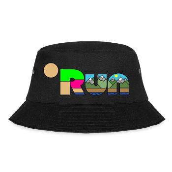 Laufen Natur Landschaft Unikat Läufer Wandern - Bucket Hat - Schwarz - Vorne - Lela (165cm)