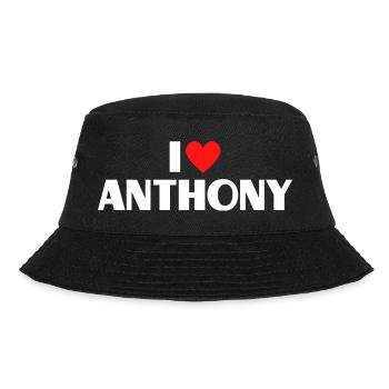 I love Anthony Rotes Herz Romantischer Name Fan - Bucket Hat - Schwarz - Vorne - Lela (165cm)