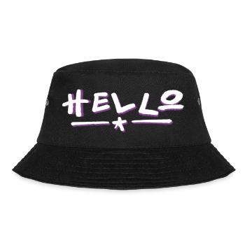 Hello lettering with color gradient - Bucket Hat - black - Front - Lela (165cm)
