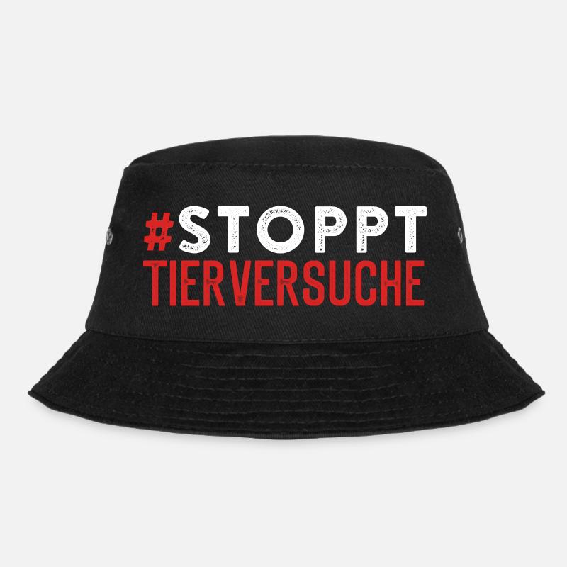 Tierversuch STOPPT TIERVERSUCHE Lustigse - Bucket Hat - Schwarz
