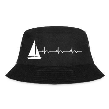 Segelboot Segeln EKG Herzschlag - Bucket Hat - Schwarz - Vorne - Lela (165cm)