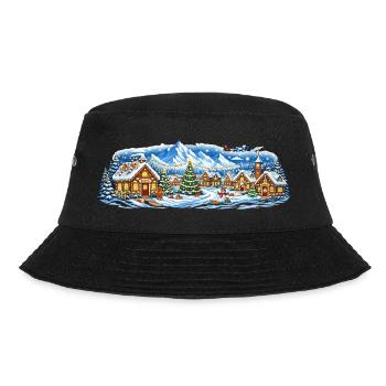 Winter village in Christmas splendour - Bucket Hat - black - Front - Lela (165cm)