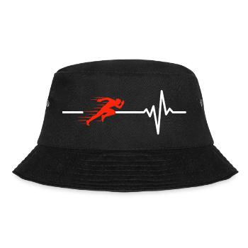RENNEN HERZSCHLAG LAUFEN SPORT FIT SPRINT MARATHON - Bucket Hat - Schwarz - Vorne - Lela (165cm)