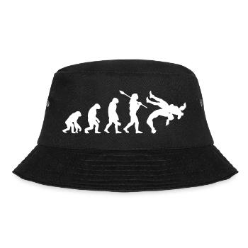 Entwicklung der Wrestling-Silhouette-Kampfsportarten - Bucket Hat - Schwarz - Vorne - Lela (165cm)