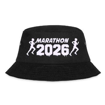 Marathon 2026 Läufer–Silhouetten Design - Bucket Hat - Schwarz - Vorne - Lela (165cm)