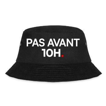 PAS AVANT 10H – T-shirt humour travail - Bob - noir - Devant - Lela (165cm)