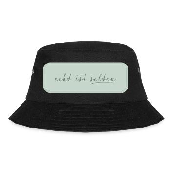 real is rare – minimalist typography - Bucket Hat - black - Front - Lela (165cm)