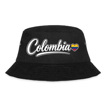 Kolumbianisches Drehbuch mit Flag Heart Fan Patriotisch - Bucket Hat - Schwarz - Vorne - Lela (165cm)