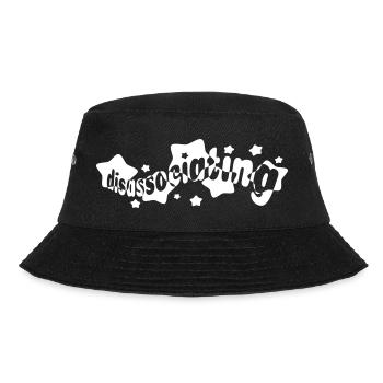 Dissoziierende Sternentypografie (Vektor) - Bucket Hat - Schwarz - Vorne - Lela (165cm)