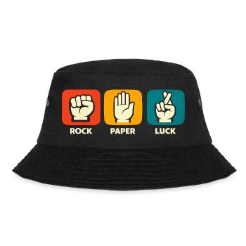 Rock-Paper-Happiness – Funny Positive Vibes – Insp - Bucket Hat - black - Front - Lela (165cm)