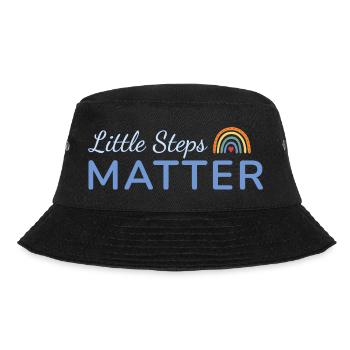 Little Steps Matter Regenbogen blau - Bucket Hat - Schwarz - Vorne - Lela (165cm)