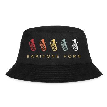 Baritonhorn Retro Brass Band Blechblasinstrument - Bucket Hat - Schwarz - Vorne - Lela (165cm)
