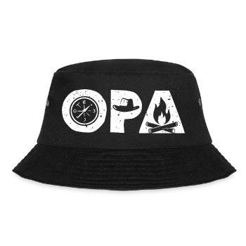 Camping Grandpa - Bucket Hat - black - Front - Lela (165cm)