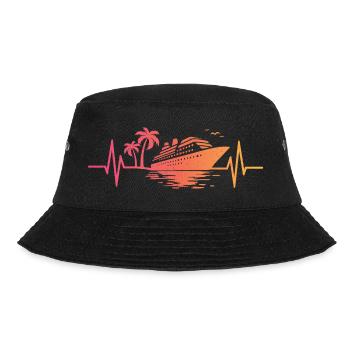 Sonnenuntergangskreuzfahrtschiff-Kreuzfahrt - Bucket Hat - Schwarz - Vorne - Lela (165cm)