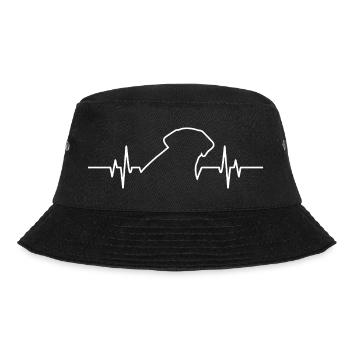 Labrador Retriever Herzschlag-Hundeliebhaber-Geschenk - Bucket Hat - Schwarz - Vorne - Lela (165cm)
