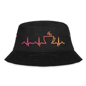 Sunset Coffee, Heartbeat, Coffee - Bucket Hat - black - Front - Lela (165cm)