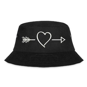 Heart Arrow Line Art - Bucket Hat - black - Front - Lela (165cm)