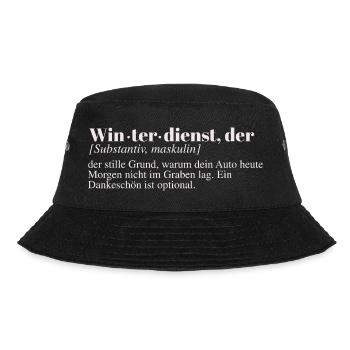 Duden Eintrag Winterdienst - Bucket Hat - Schwarz - Vorne
