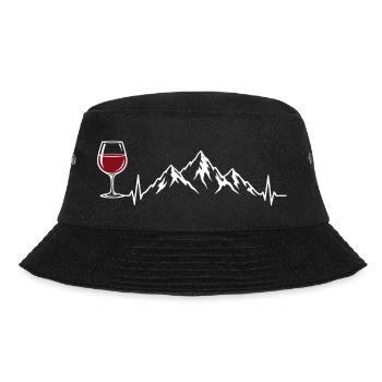 Wein Berge Herzschlag Outdoor Design - Bucket Hat - Schwarz - Vorne