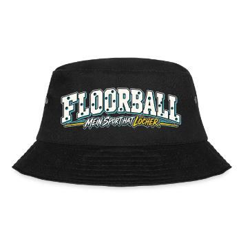 Floorball Löcher Humor Design - Bucket Hat - Schwarz - Vorne