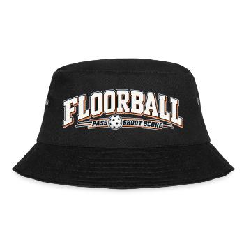 Floorball Pass Schuss Score - Bucket Hat - Schwarz - Vorne