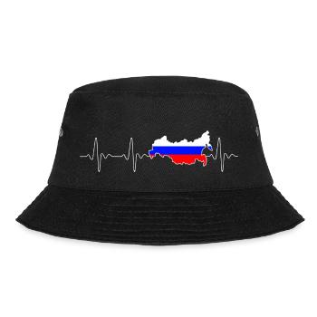 Russland heartbeat - Bucket Hat - Schwarz - Vorne - Lela (165cm)
