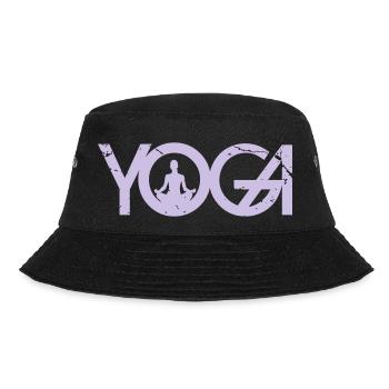 Yoga lettering with woman in grunge style - Bucket Hat - black - Front - Lela (165cm)