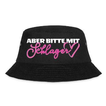 Schlagerherz Aber bitte mit Schlager - Bucket Hat - Schwarz - Vorne - Lela (165cm)