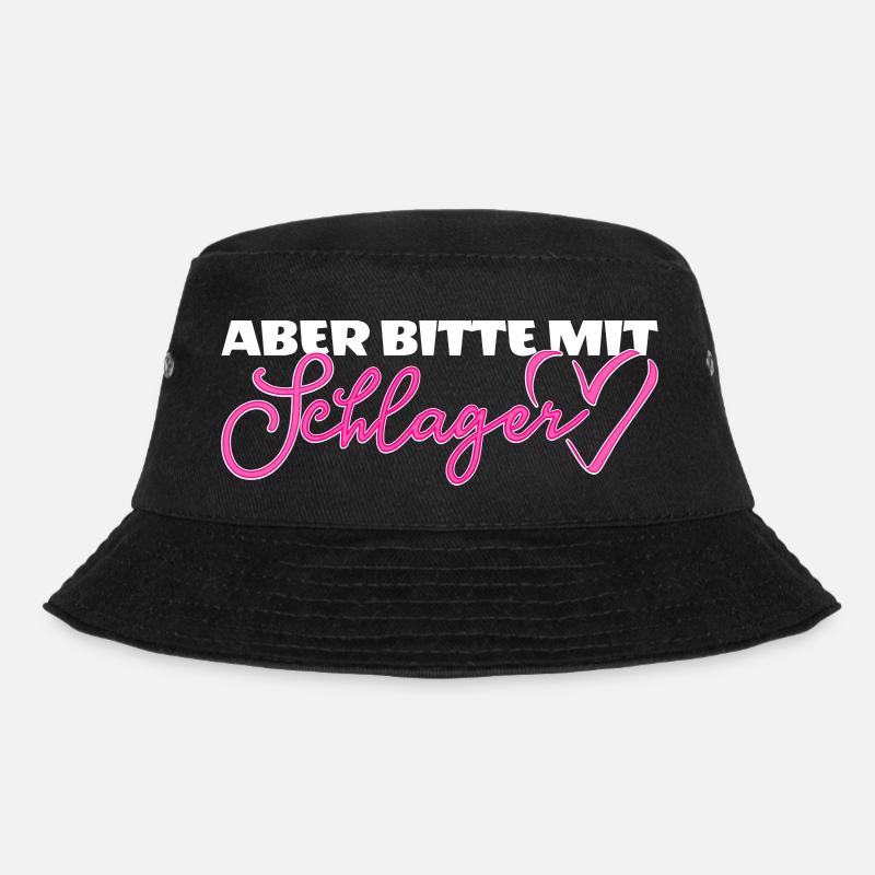 Schlagerherz Aber bitte mit Schlager - Bucket Hat - Schwarz