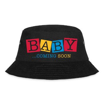 baby_coming_soon_ge3 - Bucket Hat - Schwarz - Vorne - Lela (165cm)