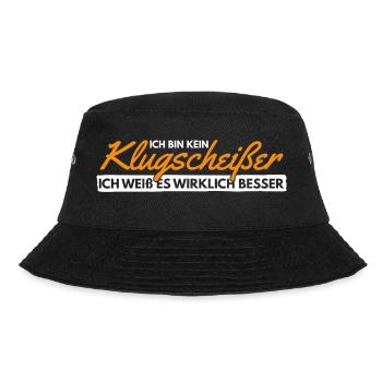 Klugscheißer Besserwisser Klugscheisser Geschenk - Bucket Hat - Schwarz - Vorne - Lela (165cm)