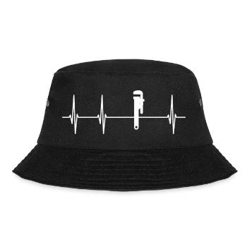 Heartbeat Plumber ECG - Bucket Hat - black - Front - Lela (165cm)