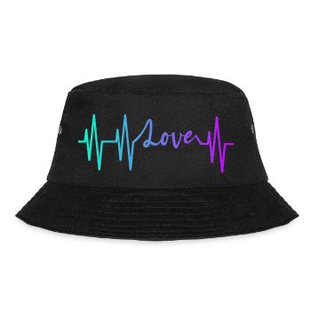 HEARTBEAT LOVE GRADIENT BLUE PURPLE - Bucket Hat - black - Front - Lela (165cm)