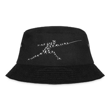 Fencer Silhouette Fencing Sword Saber Sword - Bucket Hat - black - Front - Lela (165cm)