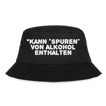Lustiger Alkohol Spruch kann Spuren enthalten - Bucket Hat - Schwarz - Vorne - Lela (165cm)