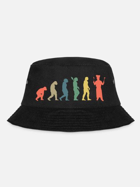 Koch Evolution Kochen Küchenchef Gastronomie Chefk - Bucket Hat - Schwarz