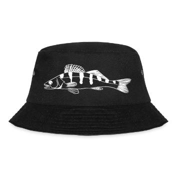 Zander Graphic – Angler Line-Art Design - Bucket Hat - black - Front - Lela (165cm)