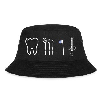 dentist Dental hygienist gift - Bucket Hat - black - Front - Lela (165cm)