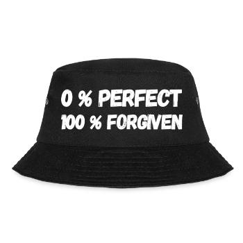 0% Perfect 100 Forgiven Jesus Faith Gift Idea - Bucket Hat - black - Front - Lela (165cm)