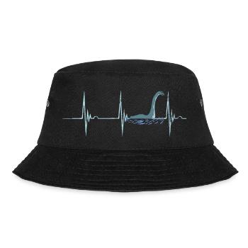 Loch Ness Nessie Herzschlag EKG Puls See Ungeheuer - Bucket Hat - Schwarz - Vorne - Lela (165cm)